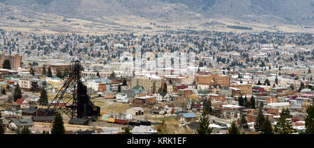 Hohen Winkel übersehen Butte Montana Downtown USA Vereinigte Staaten Stockfoto