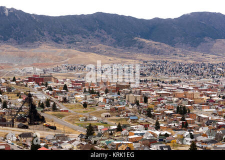 Hohen Winkel übersehen Butte Montana Downtown USA Vereinigte Staaten Stockfoto