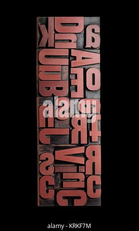 Holz- typografisch Stockfoto