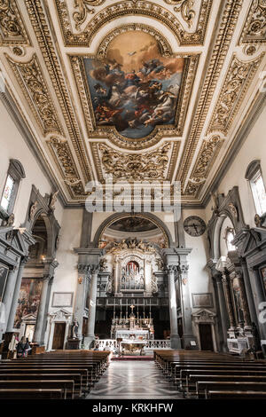 Der Innenraum der Kirche des Klosters San Marco - eine alte dominikanische Kloster, im Anfang des XII. Jahrhunderts gegründet. Florenz. Italien Stockfoto