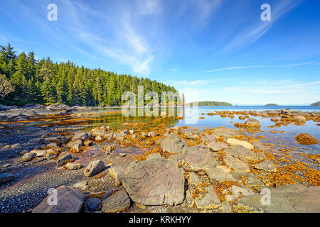 Die Geschichte Strand entlang der Tex-Lyon Trail auf Vancouver Island Stockfoto