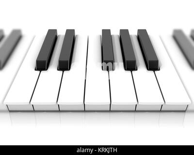 Satz von Piano keys. Eine Oktave. 3D Stockfoto