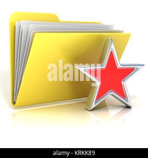 Favoriten, Stern Symbol Ordner, 3D Stockfoto