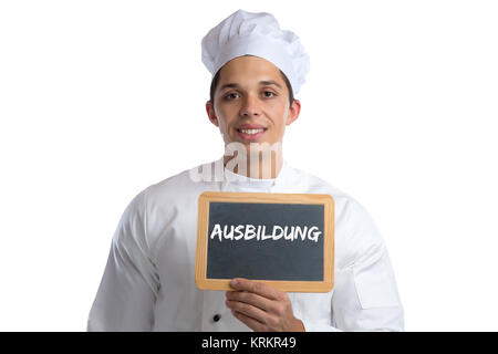 Ausbildung azubi Küchenchef Besetzung Schutzes abgeschnitten Stockfoto