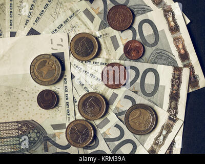 Vintage Euro Banknoten Stockfoto