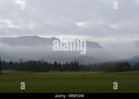 Inzell, Bayern, Oberbayern, Nebel, Herbst, Herbst morgen, Alpen, Alpenvorland Stockfoto