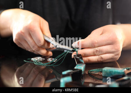 Emerald Halskette, einem wunderschönen grünen Schmuck. Stockfoto