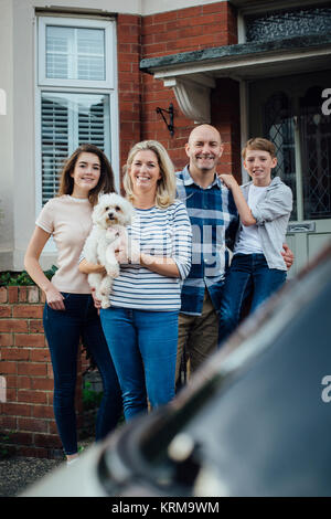 Auf unserer neuen Home Willkommen Stockfoto