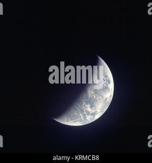 Ein Blick auf ein Drittel der Erde, mit Australien am Horizont, als durch die drei Mann Besatzung von Apollo 12 fotografiert. Stockfoto