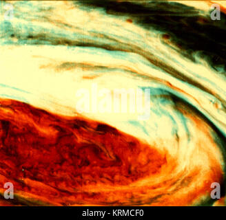 Voyager 1 Bild der Große Rote Fleck des Jupiter in der falschen Farbe (close-up) Stockfoto
