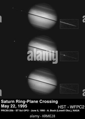 PIA 01276 Hubble Views Saturn Ring-Plane Kreuzung Stockfoto