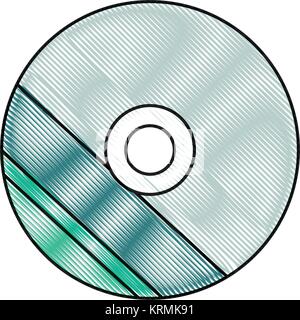 Compact Disc mit grünen Linien Vektor illustration Stock Vektor