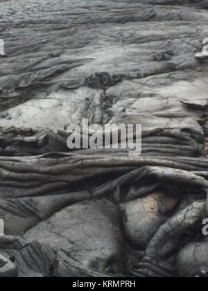 Glatte pahoehoe Mitglied des Journalismus Team erfasst die verführerische Schönheit einer pahoehoe fließen. Quelle: NASA/GSFC/Anthony Denicola im Juni, fünf Studenten Journalisten aus Stony Brook University Alan Alda Zentrum für Kommunikation der Wissenschaft ihre Wanderschuhe und hydration Packs verpackt und ein NASA-finanzierten Science Team für 10 Tage auf den Lavafeldern des Kilauea, einem aktiven hawaiianischen Vulkan verbunden. Kilauea's Lavafelder sind ein idealer Ort, Geräte, die für den Einsatz auf dem Mond der Erde oder Mars entworfen, um zu prüfen, weil die vulkanische Aktivität so geformt, viel jener Terrains. Die Reise war Teil eines interdisziplinären p Stockfoto