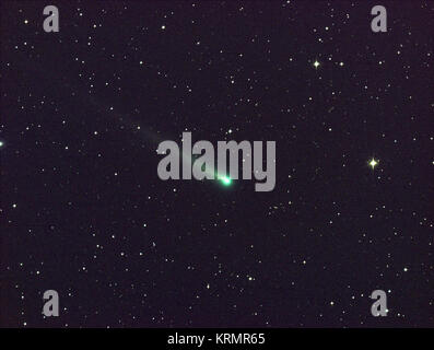 Comet ISON Pässe durch die Jungfrau Datum: 8 Nov 2013 Comet ISON glänzt in dieser 5-minütigen Exposition des NASA Marshall Space Flight Center an November 8, 2013. genommen. Das Bild wurde mit einer Farb-CCD-Kamera mit einem 14"-Teleskop am Marshall angeschlossen erfasst. Zu der Zeit dieses Bild, Comet ISON war 97 Millionen Kilometer von der Erde, je näher der Sonne entgegen. Bild: NASA/LINKS/Aaron Kingery - - - - - - - - Weitere Details auf dem Kometen ISON: Comet ISON begann seine Reise von die Oortsche Wolke Region unseres Sonnensystems und ist jetzt in Richtung Sonne. Der Komet wird zu seiner nächsten Ansatz erreichen, die s Stockfoto