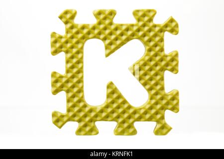 Buchstabe k Schaum Alphabet Stockfoto