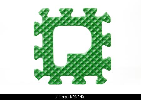 Buchstabe p Gummi puzzle Stockfoto