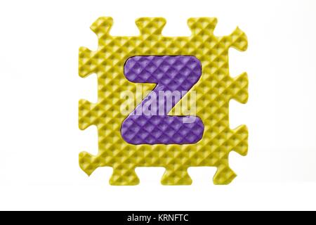 Buchstabe z Gummi puzzle Stockfoto