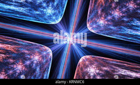 Glühende Quantentheorie, computer-generierte Zusammenfassung Hintergrund, 3D-Rendering Stockfoto