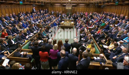 M/s während des Premierministers Fragen in das House Of Commons in London. Stockfoto