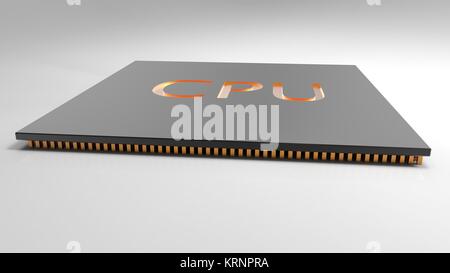 3D-Render zentralen Computer Prozessoren CPU-Konzept. Technologie Hintergrund. Hohe Auflösung Stockfoto