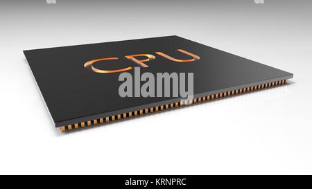 3D-Render zentralen Computer Prozessoren CPU-Konzept. Technologie Hintergrund. Hohe Auflösung Stockfoto