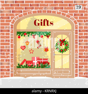 Weihnachtsgeschenke-Shop präsentiert Shop. Stockfoto