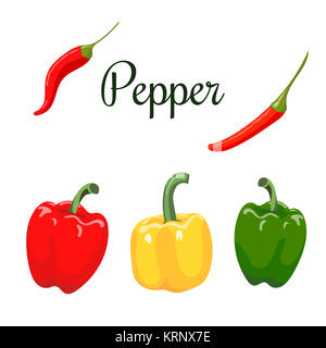 Bell und hot pepper Stockfoto