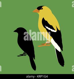 Bunting bird Vektor-illustration Flat Style Profil ansehen Silhouette Stock Vektor