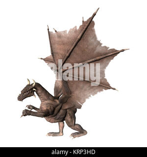 3D-Rendering Fantasy Dragon auf Weiß Stockfoto