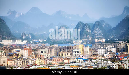 Luftbild der Stadt Guilin, Guangxi Zhuang autonomen Region, China. Stockfoto