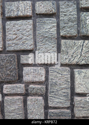 Nahaufnahme der graue rechteckige Block Wand aus Stein im spanischen Stil Stockfoto