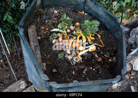 Innerhalb einer Kompostierung Container Stockfoto