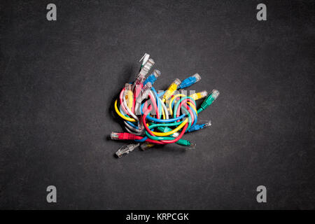 Bunte Ethernet-Netzwerkkabel Stockfoto