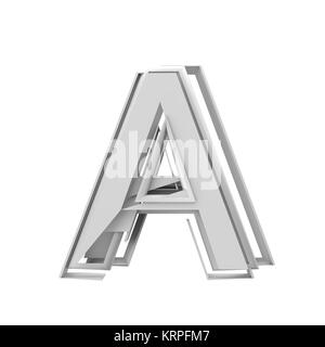 Brief ein, Abstrakte fragmentierte geometrische Schrift. 3D-Rendering Stockfoto