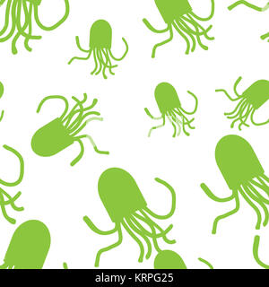 Octopus Vektormuster. Weiß und grün Stockfoto