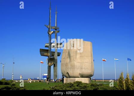 Segeln Denkmal und Joseph Conrad Denkmal in Kosciuszko Platzes, Gdynia, Stadt in der Woiwodschaft Pommern. Polen Stockfoto