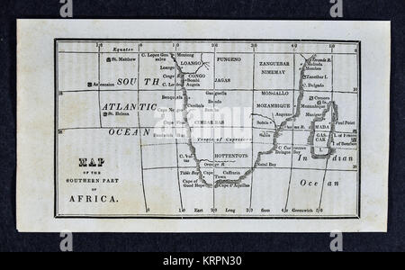 1830 Nathan Hale-Karte - Südafrika - Kap der Guten Hoffnung Kap Kolonie Angola Kongo Madagaskar Stockfoto