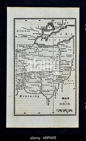 1830 Nathan Hale Karte - Ohio - Cincinnati Cleveland Columbus - Vereinigte Staaten Stockfoto