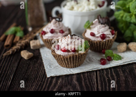 Hausgemachtes Dessert aus Quark Stockfoto