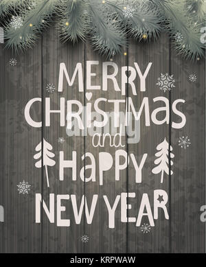 Weihnachten und Neujahr Urlaub Grußkarte. Stockfoto