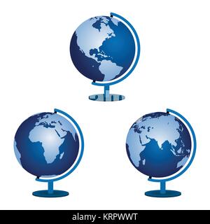 Drei Kugel auf einem weißen Hintergrund. Vector Illustration Stock Vektor