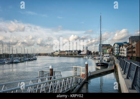 Littlehampton Waterfront auf dem Fluss Arun in West Sussex, UK Stockfoto