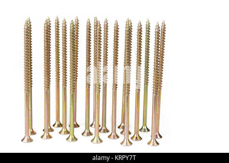 Gewachste einzigen Thread, multipurpose Holzschraube lange auf dem weißen Stockfoto