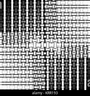 Abstrakte geometrische Nahtlose moderne Hintergrund. Regelmäßige Rechtecke und Streifen Muster in Weiß, Graustufen und Schwarz ist, ist die Verrechnung. Stockfoto