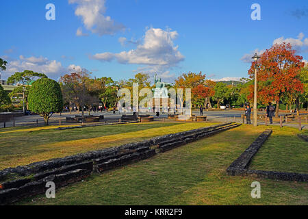 Ansicht der Nagasaki Peace Park in Nagasaki, Japan im Herbst entfernt Stockfoto