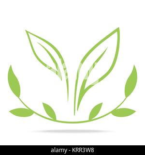 Grüne Blätter und Lorbeerkranz - Vektor Zeichen Stock Vektor