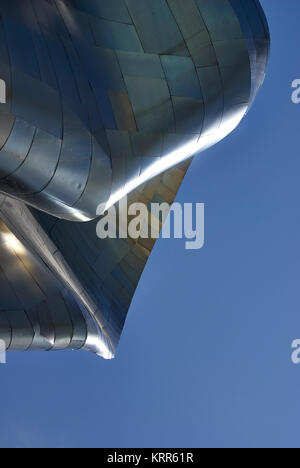 Bilder von Bäumen und Gebäuden rund um die Space Needle in Seattle, Washington State Stockfoto