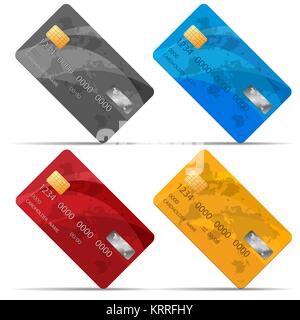 Vektor detaillierte Kreditkarten, auf weissem isoliert. Kreditkarte Vector Illustration. Business Solution. Stock Vektor