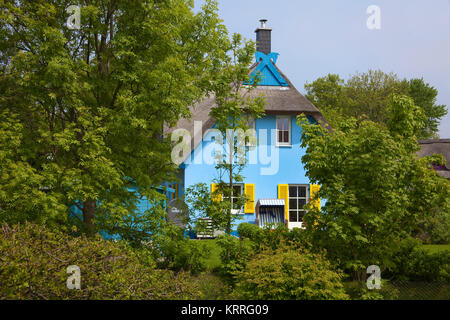 Reetdachhaus in Putgarten, Kap Arkona, Nordkap, Halbinsel Wittow, Insel Rügen, Ostsee, DDR, Ostdeutschland, Sachsen, Deutsch Stockfoto