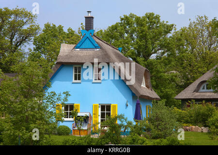 Reetdachhaus in Putgarten, Kap Arkona, Nordkap, Halbinsel Wittow, Insel Rügen, Ostsee, DDR, Ostdeutschland, Sachsen, Deutsch Stockfoto